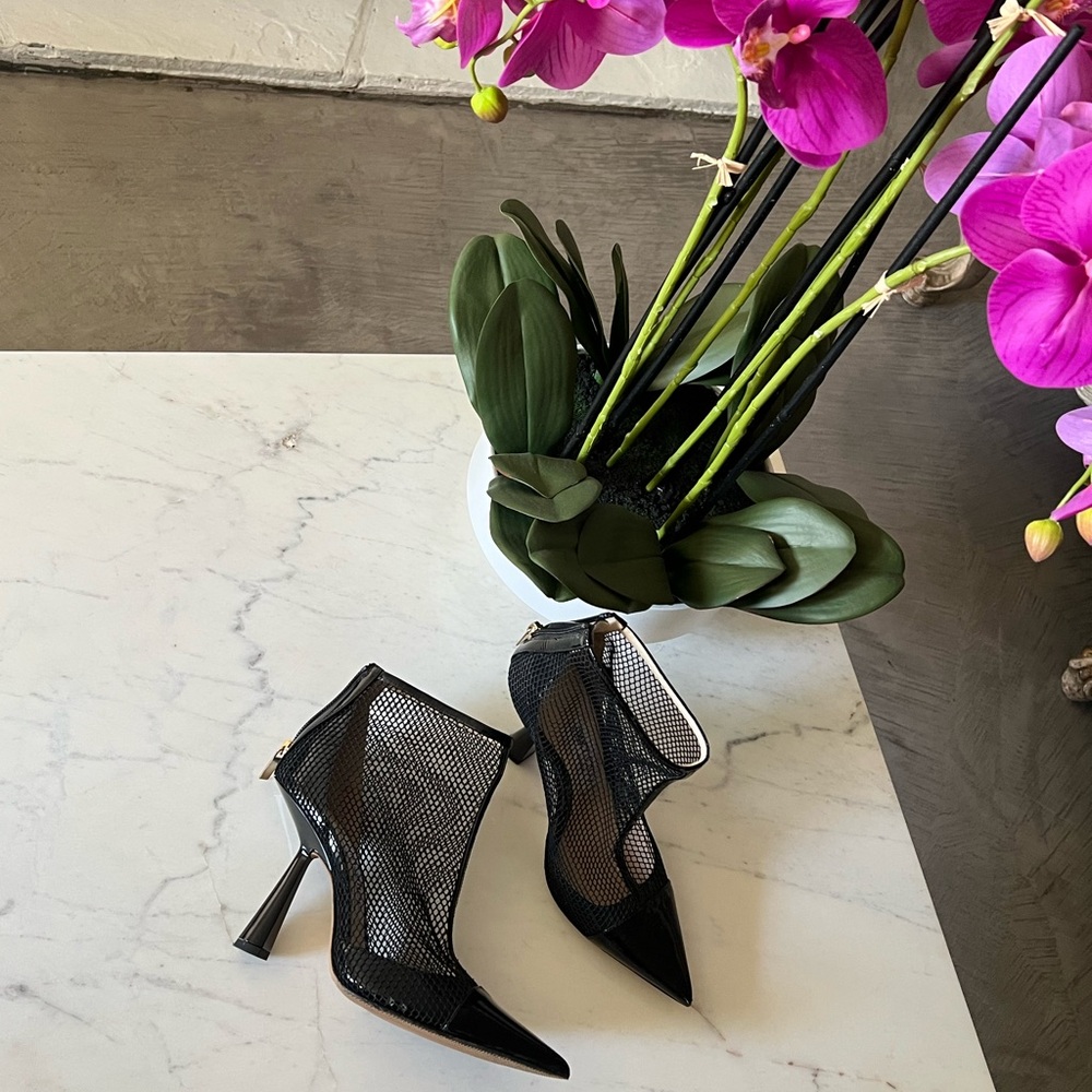 Jimmy Choo Black Mesh Heels